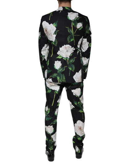 Dolce &amp; Gabbana Traje formal de 2 piezas de algodón rosa negro para hombre