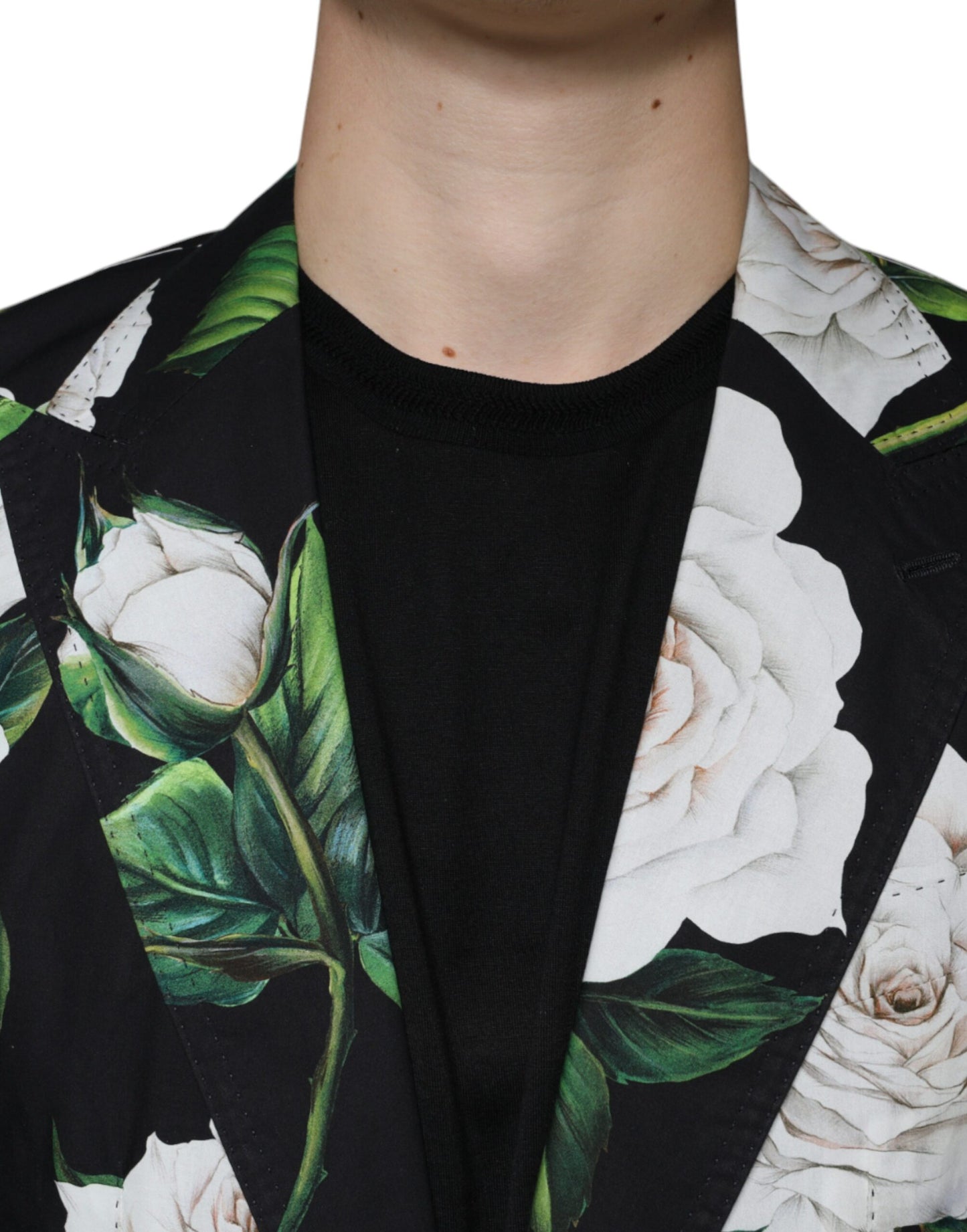 Dolce &amp; Gabbana Traje formal de 2 piezas de algodón rosa negro para hombre
