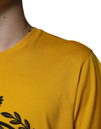 Dolce &amp; Gabbana Camiseta de manga corta con logo estampado blanco y amarillo