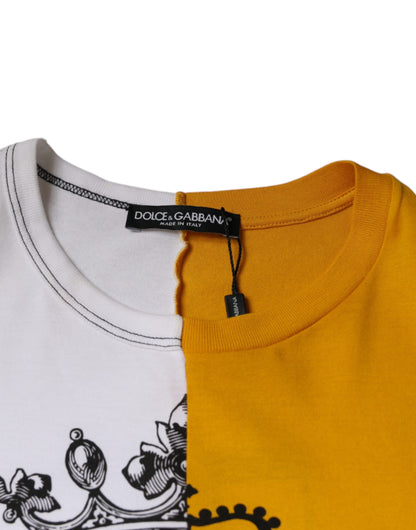 Dolce &amp; Gabbana Camiseta de manga corta con logo estampado blanco y amarillo