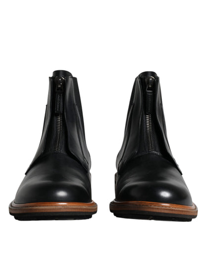 Dolce &amp; Gabbana Botas Chelsea De Media Pantorrilla De Cuero Negro Para Hombre Zapatos