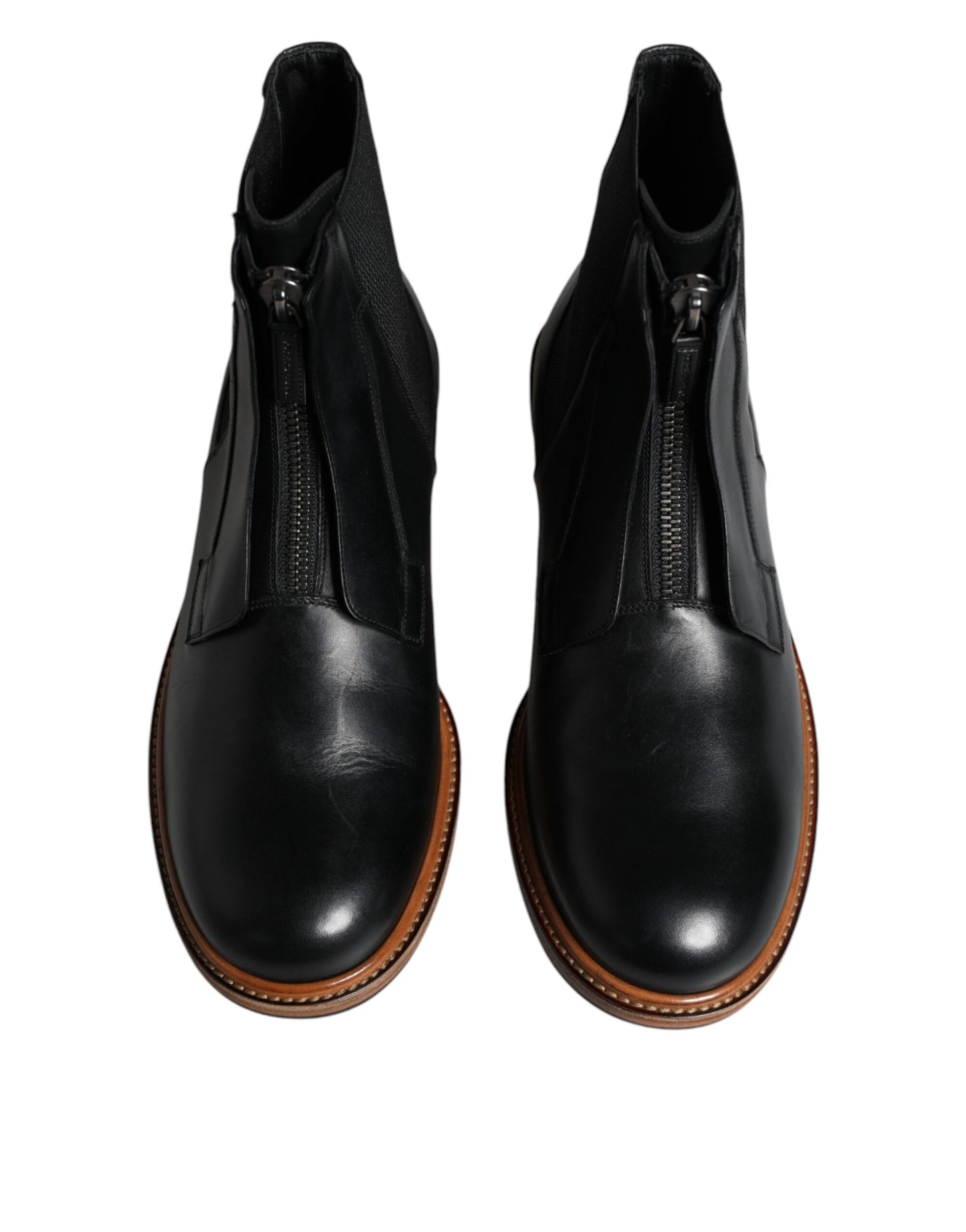 Dolce &amp; Gabbana Botas Chelsea De Media Pantorrilla De Cuero Negro Para Hombre Zapatos