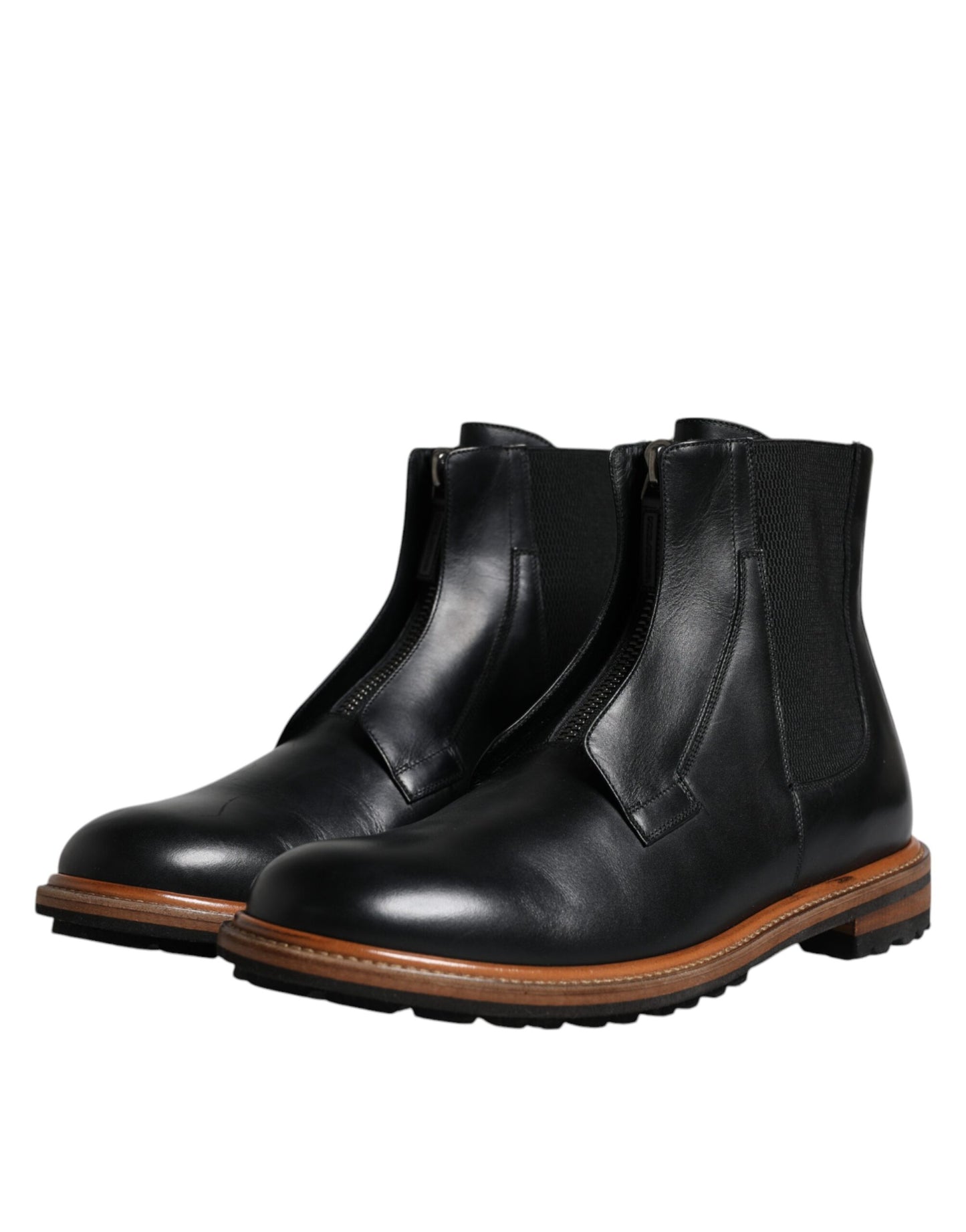Dolce &amp; Gabbana Botas Chelsea De Media Pantorrilla De Cuero Negro Para Hombre Zapatos