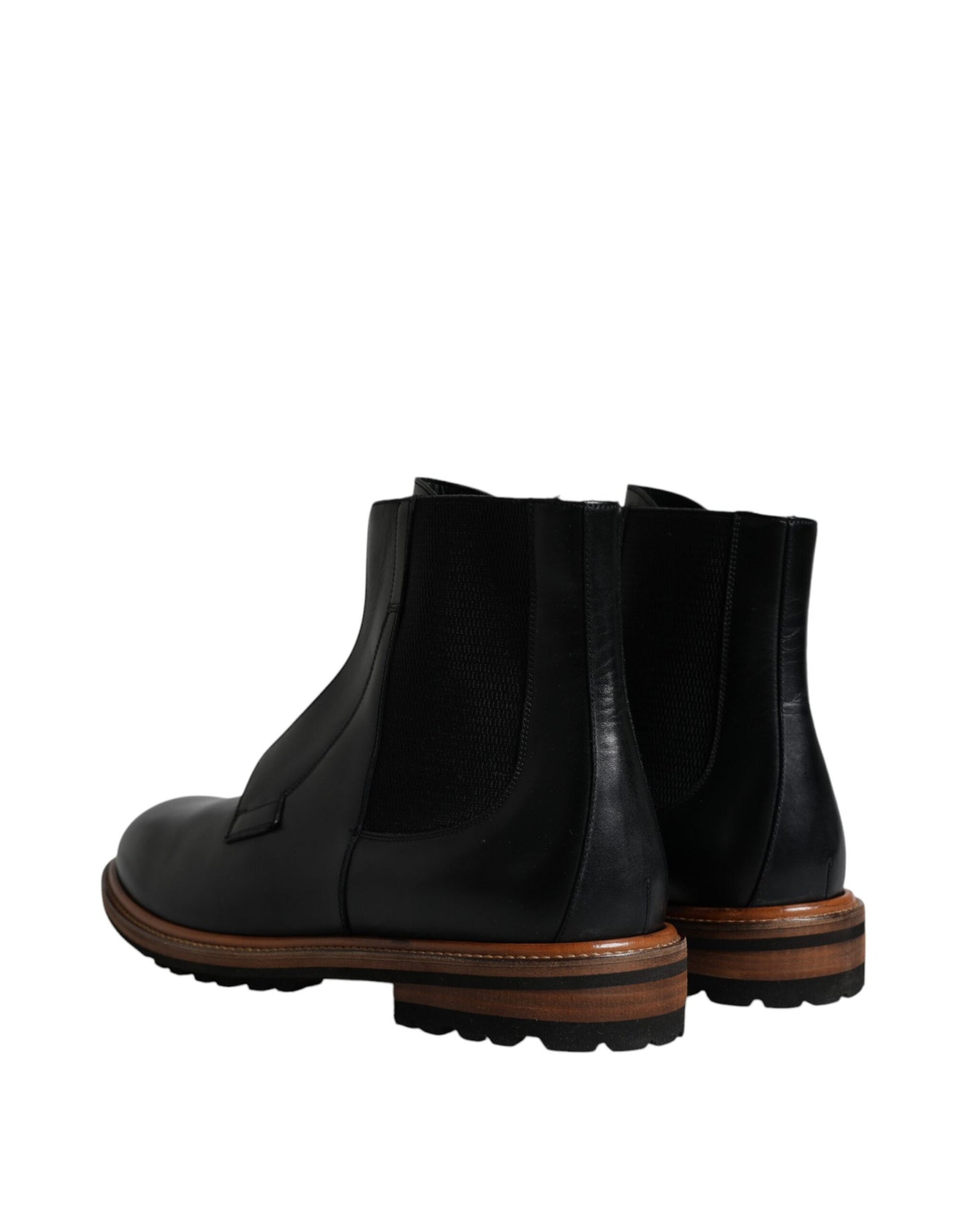 Dolce &amp; Gabbana Botas Chelsea De Media Pantorrilla De Cuero Negro Para Hombre Zapatos