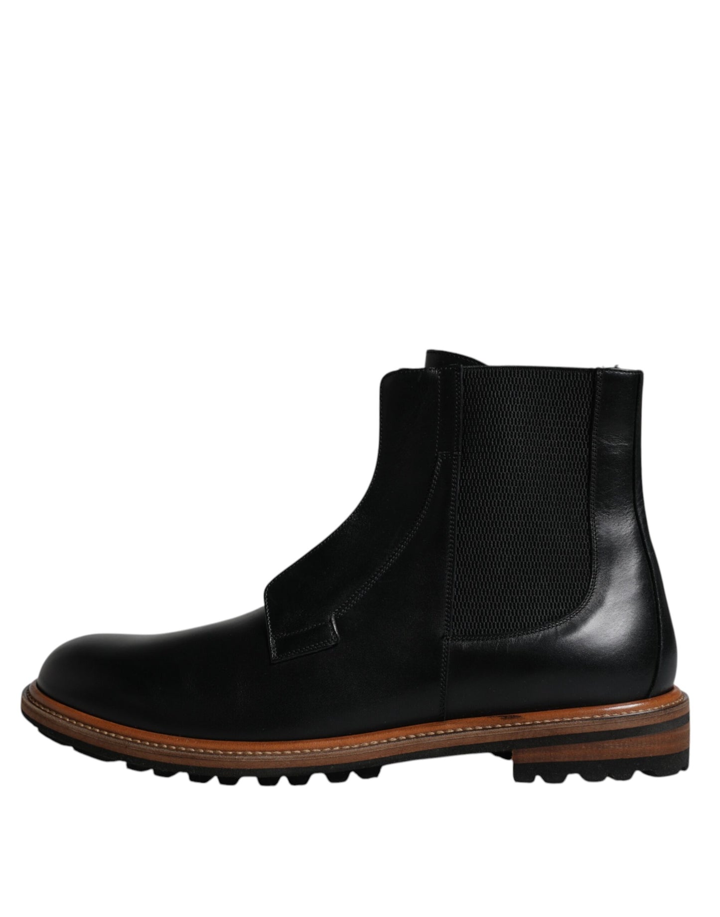 Dolce &amp; Gabbana Botas Chelsea De Media Pantorrilla De Cuero Negro Para Hombre Zapatos