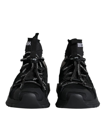 Dolce &amp; Gabbana Calcetines Sorrento negros Zapatillas con logo Zapatos