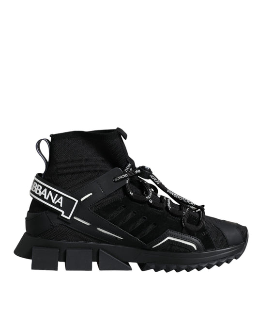 Dolce &amp; Gabbana Calcetines Sorrento negros Zapatillas con logo Zapatos