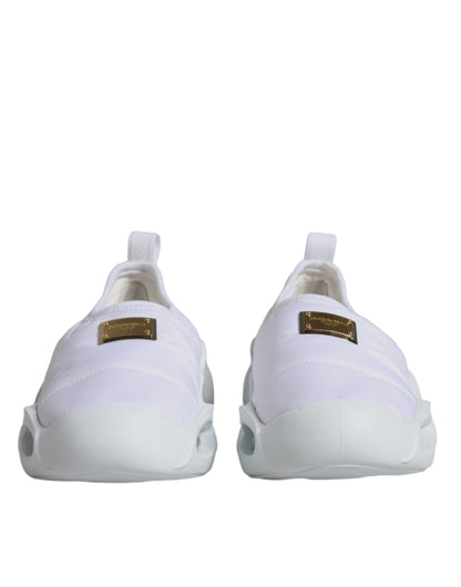 Dolce &amp; Gabbana Zapatillas bajas de tela acolchada blanca Zapatos