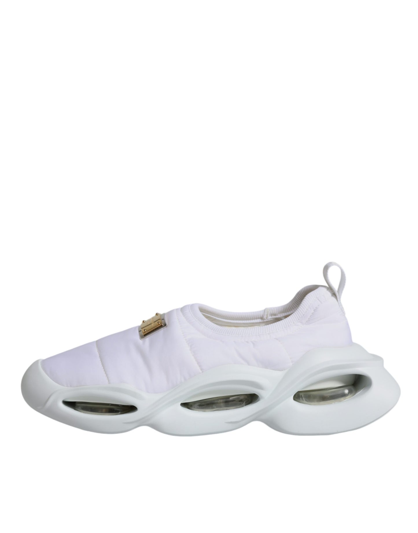 Dolce &amp; Gabbana Zapatillas bajas de tela acolchada blanca Zapatos