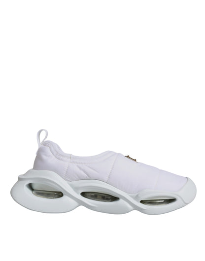 Dolce &amp; Gabbana Zapatillas bajas de tela acolchada blanca Zapatos