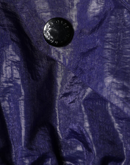 Dolce &amp; Gabbana Chaqueta bomber elástica de algodón azul con cremallera completa