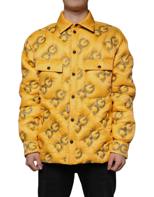 Dolce &amp; Gabbana Chaqueta tipo cazadora con botones y relleno con logo amarillo