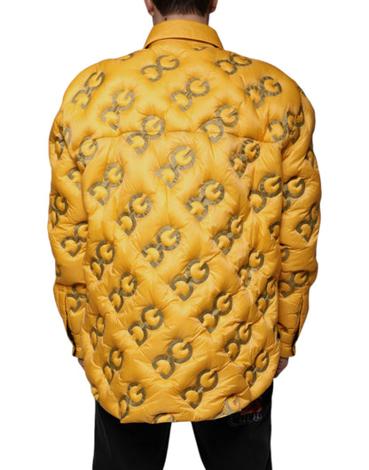Dolce &amp; Gabbana Chaqueta tipo cazadora con botones y relleno con logo amarillo