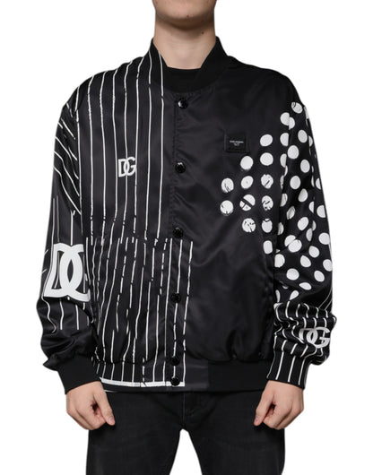 Dolce &amp; Gabbana Cazadora bomber de nailon con rayas y lunares negros