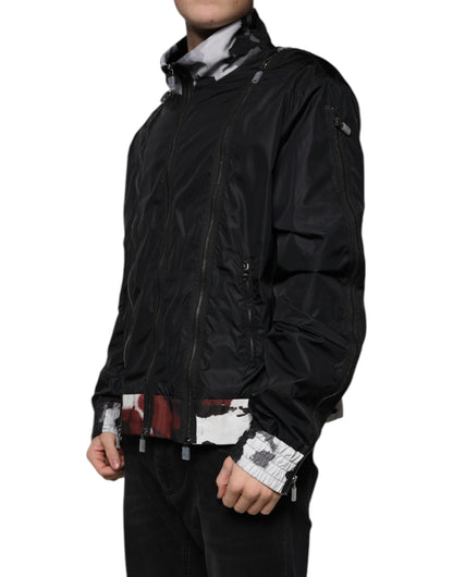 Dolce &amp; Gabbana Cazadora bomber de hombre con cremallera completa de nailon negro