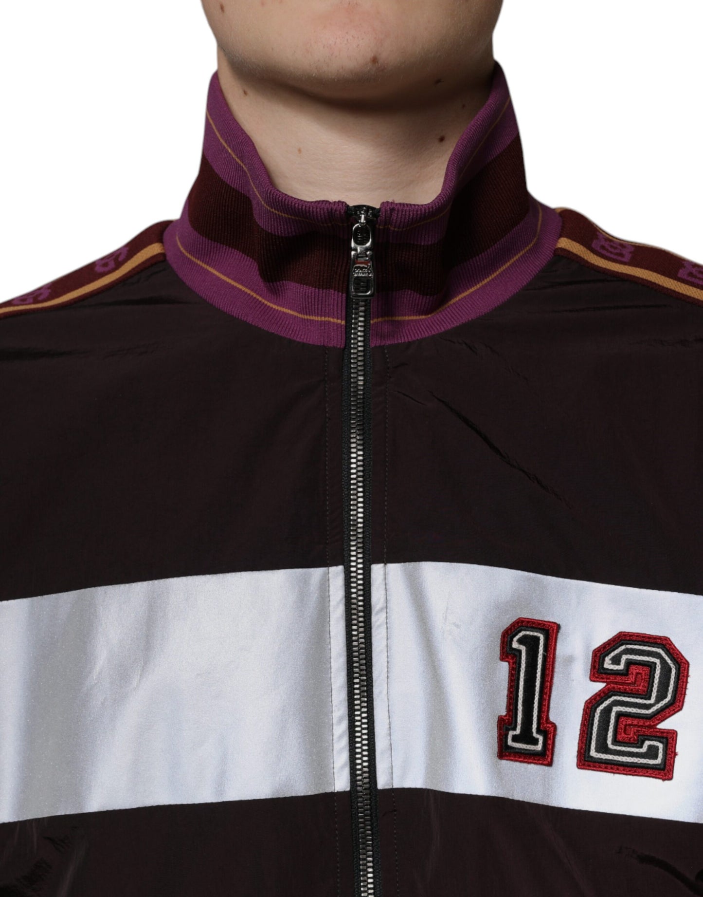 Dolce &amp; Gabbana Chaqueta bomber multicolor con cremallera completa para hombre