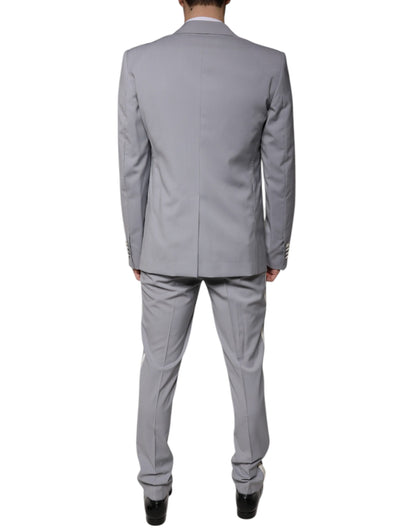 Dolce &amp; Gabbana Traje formal de corte entallado de lana gris de 3 piezas