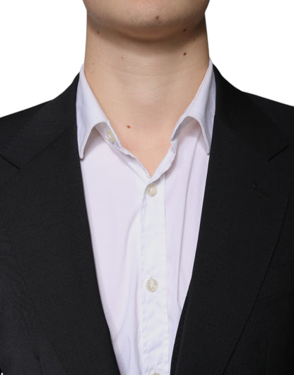 Dolce &amp; Gabbana Traje formal de hombre de corte slim de lana negra de 3 piezas