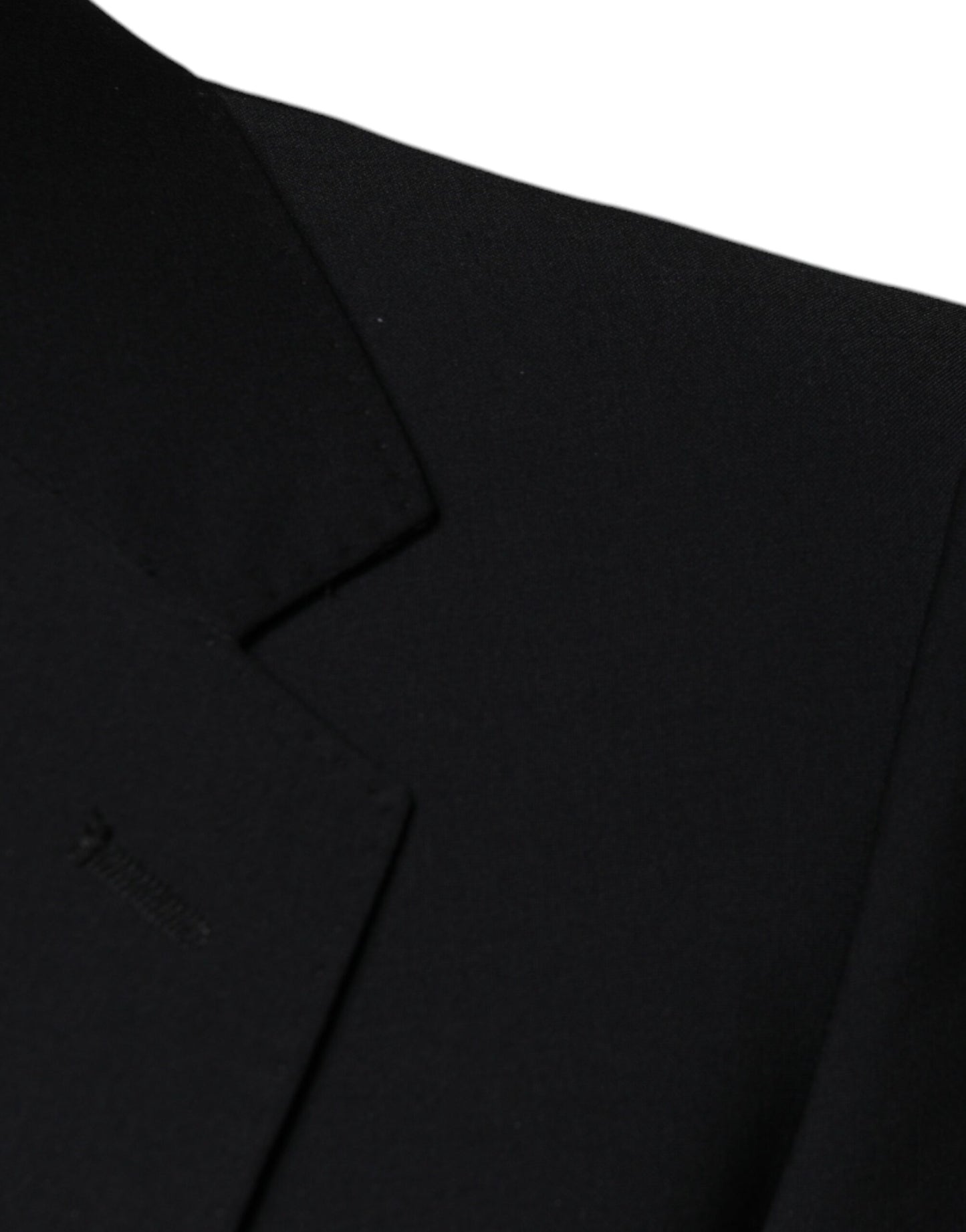 Dolce &amp; Gabbana Traje formal de hombre de corte slim de lana negra de 3 piezas