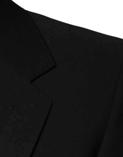 Dolce &amp; Gabbana Traje formal de hombre de corte slim de lana negra de 3 piezas