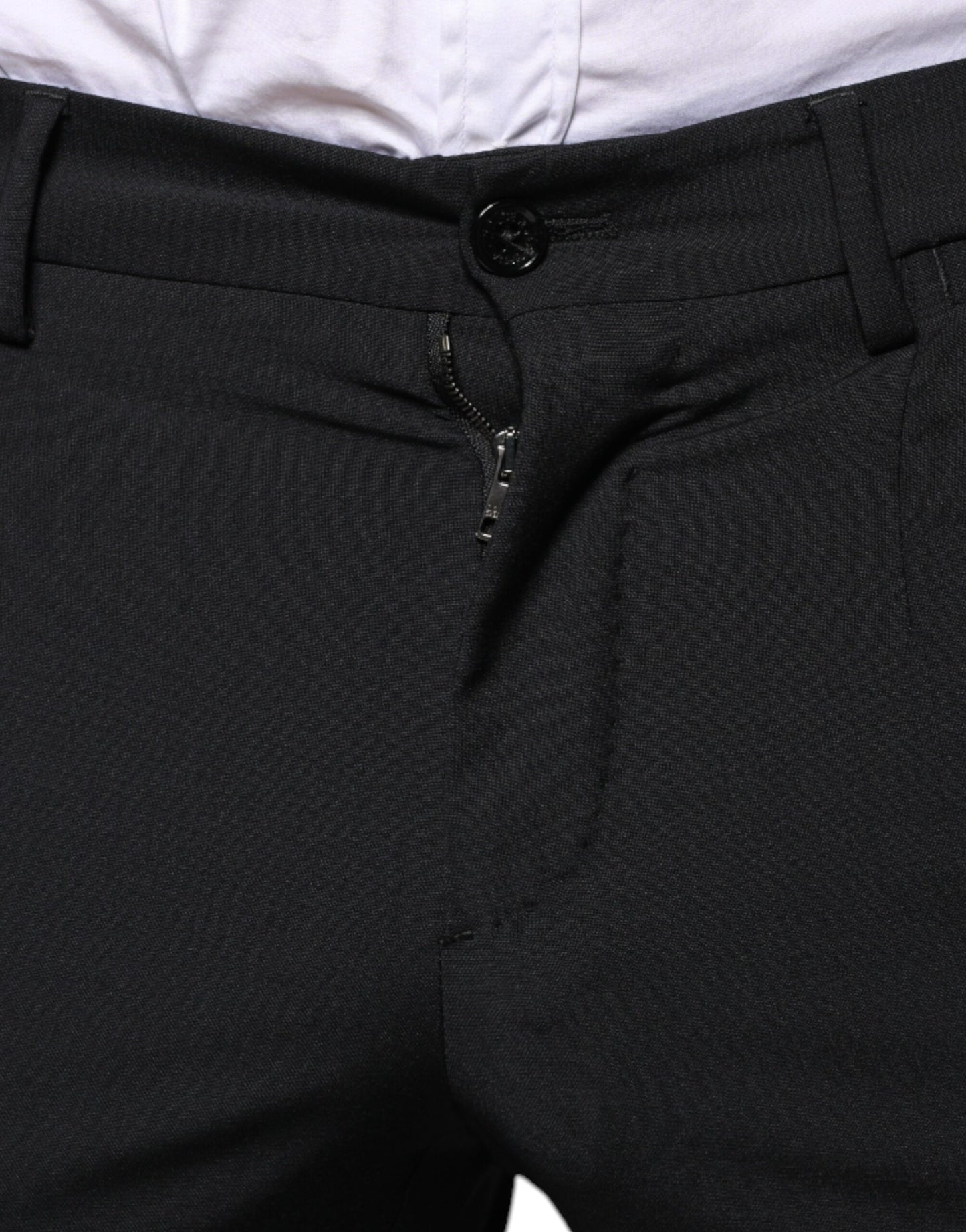 Dolce &amp; Gabbana Traje formal de hombre de corte slim de lana negra de 3 piezas