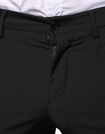 Dolce &amp; Gabbana Traje formal de hombre de corte slim de lana negra de 3 piezas