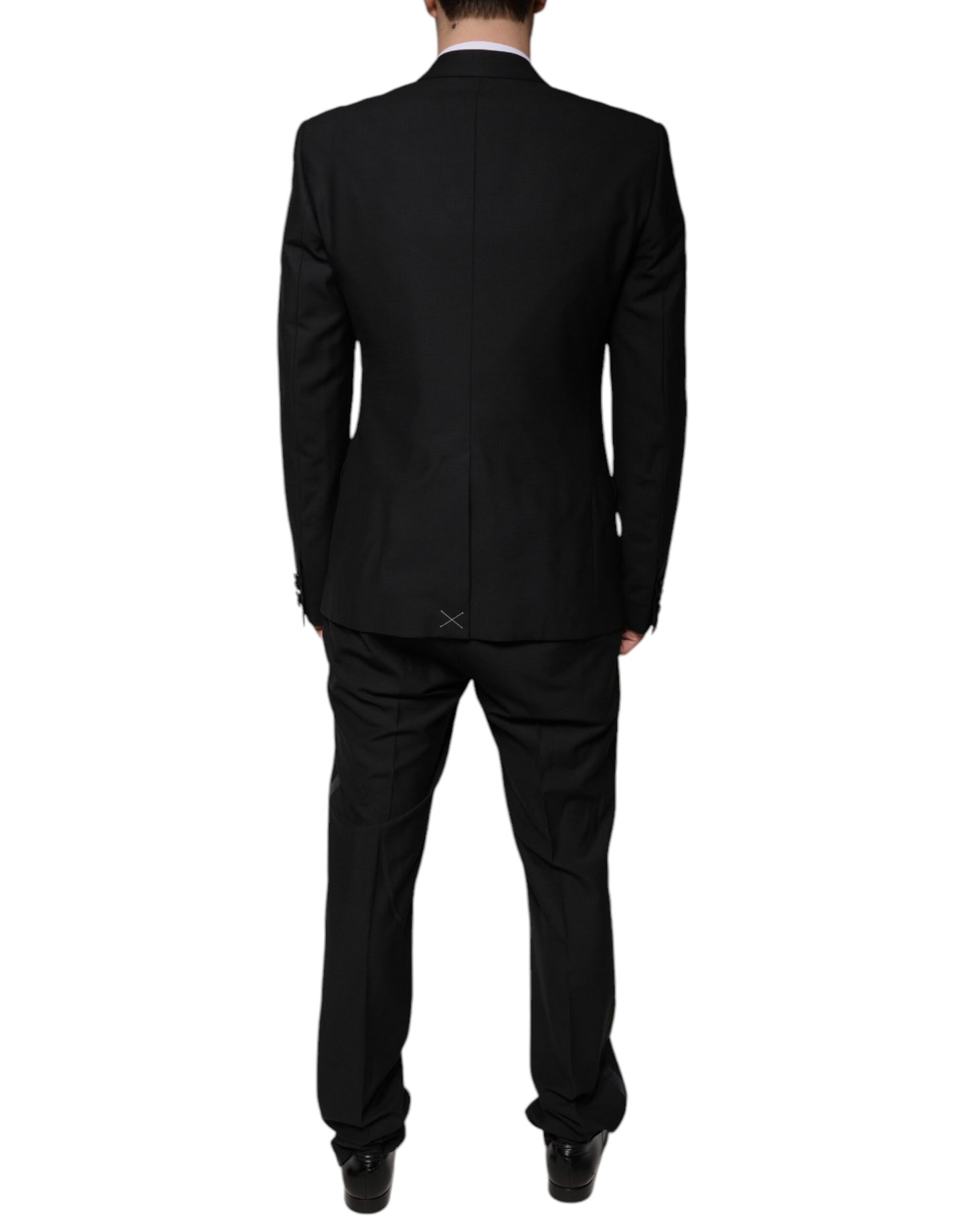 Dolce &amp; Gabbana Traje formal de corte entallado de lana negra de 3 piezas