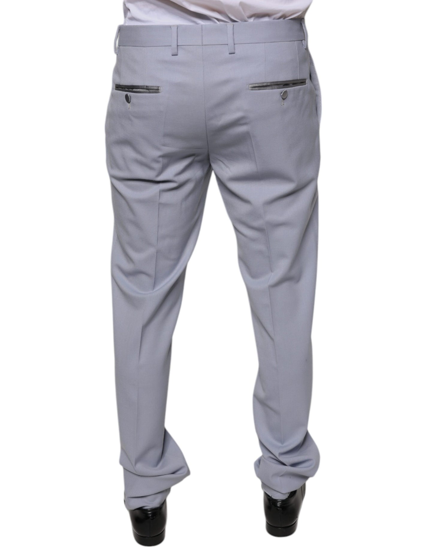 Dolce &amp; Gabbana Light Gray Wool Formal Dress Pants