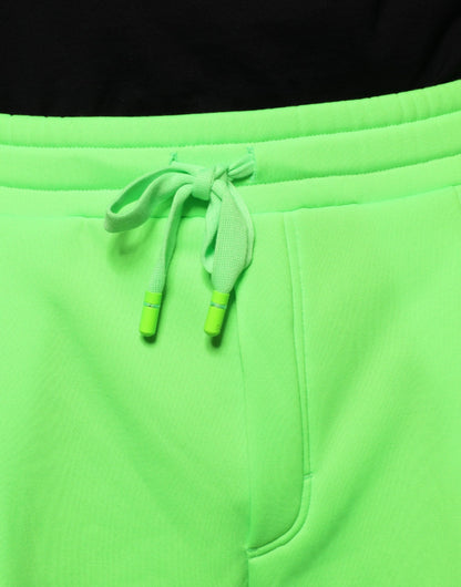 Dolce &amp; Gabbana Neon Green Polyester Cargo Jogger Sweatpants Pants