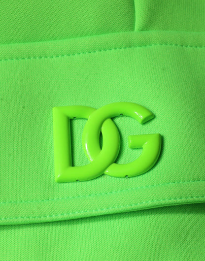 Dolce &amp; Gabbana Neon Green Polyester Cargo Jogger Sweatpants Pants