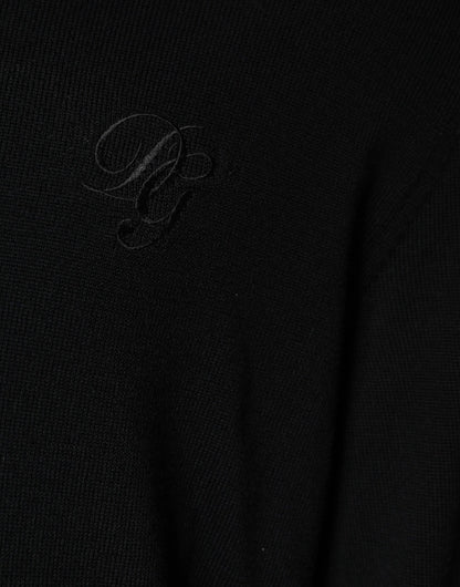 Dolce &amp; Gabbana Black Wool Knit Crew Neck Pullover Sweater