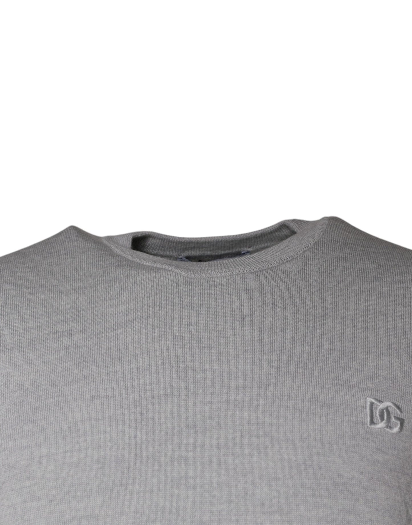 Dolce &amp; Gabbana Jersey de lana gris claro con cuello redondo