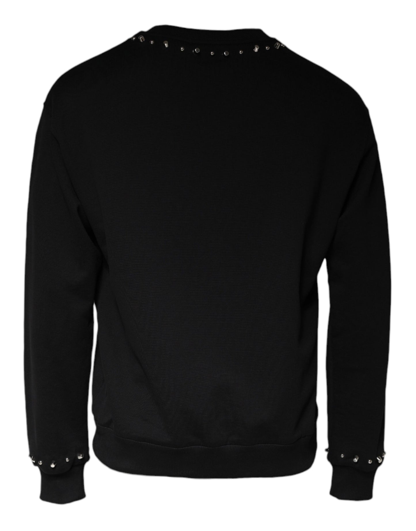Dolce &amp; Gabbana Black Logo Stud Pullover Sweatshirt Sweater
