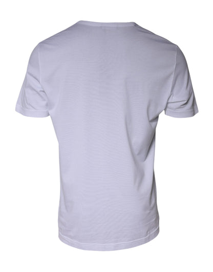 Dolce &amp; Gabbana Camiseta blanca de manga corta de algodón Paradiso
