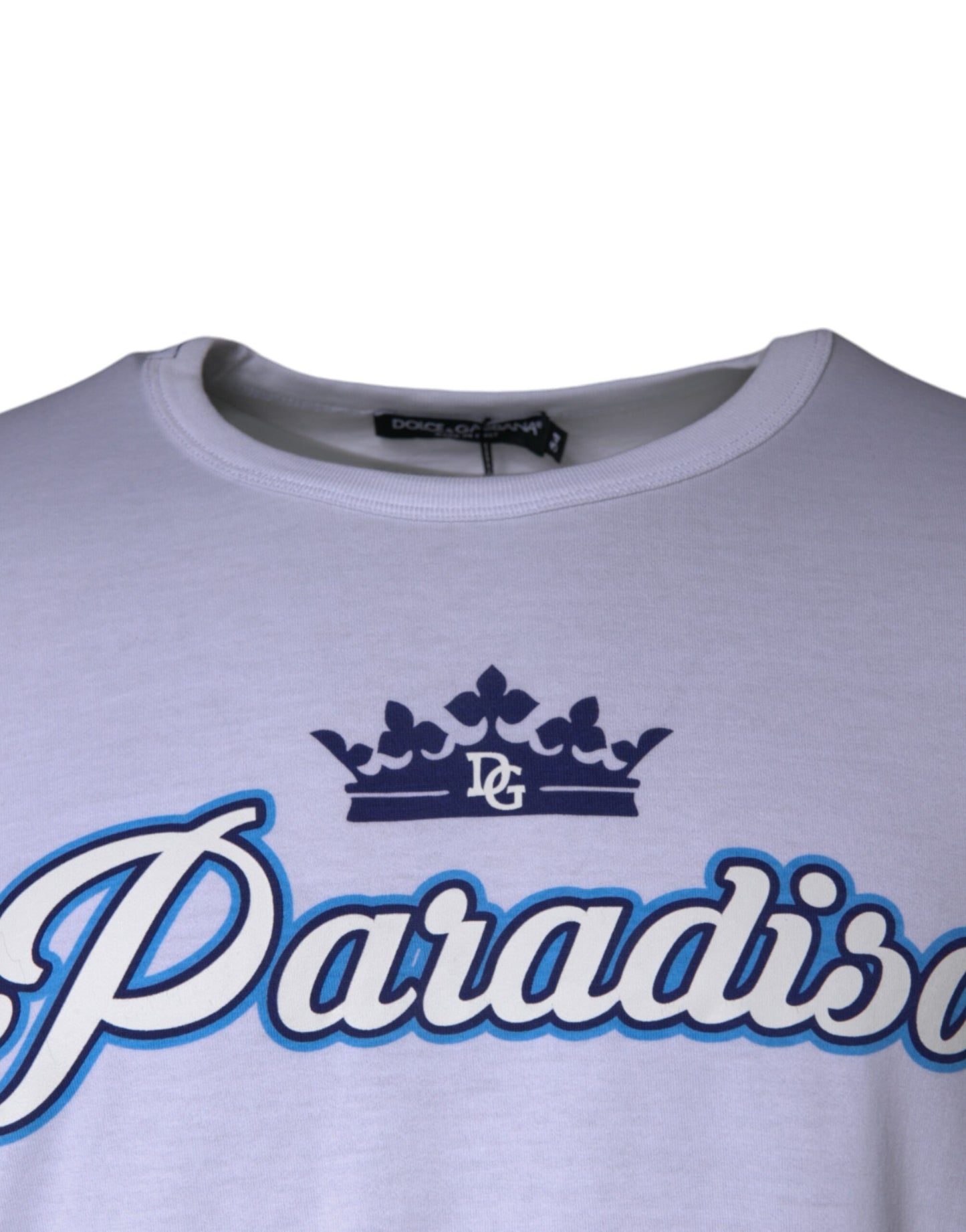 Dolce &amp; Gabbana Camiseta blanca de manga corta de algodón Paradiso
