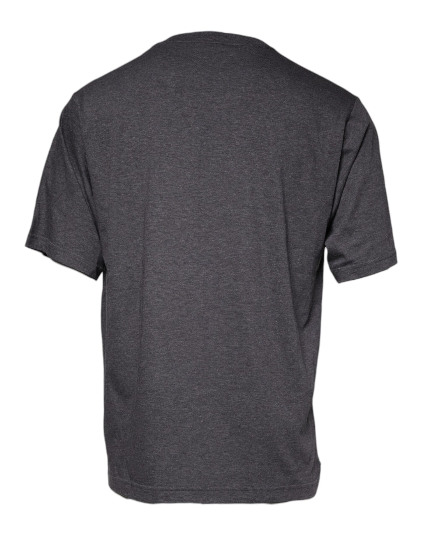 Dolce &amp; Gabbana Camiseta gris con cuello redondo y parche del logo en algodón