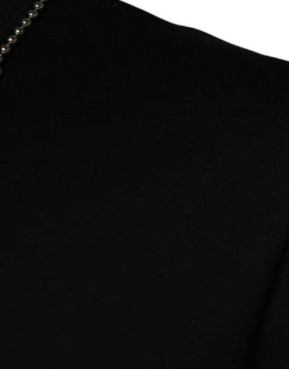 Dolce &amp; Gabbana Camiseta con adornos de collar de algodón negro