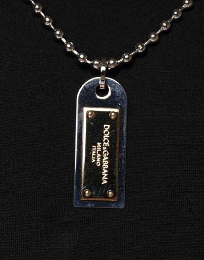 Dolce &amp; Gabbana Camiseta con adornos de collar de algodón negro