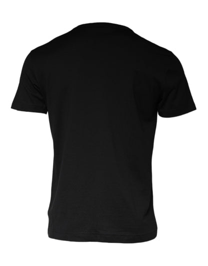Dolce &amp; Gabbana Camiseta con adornos de collar de algodón negro
