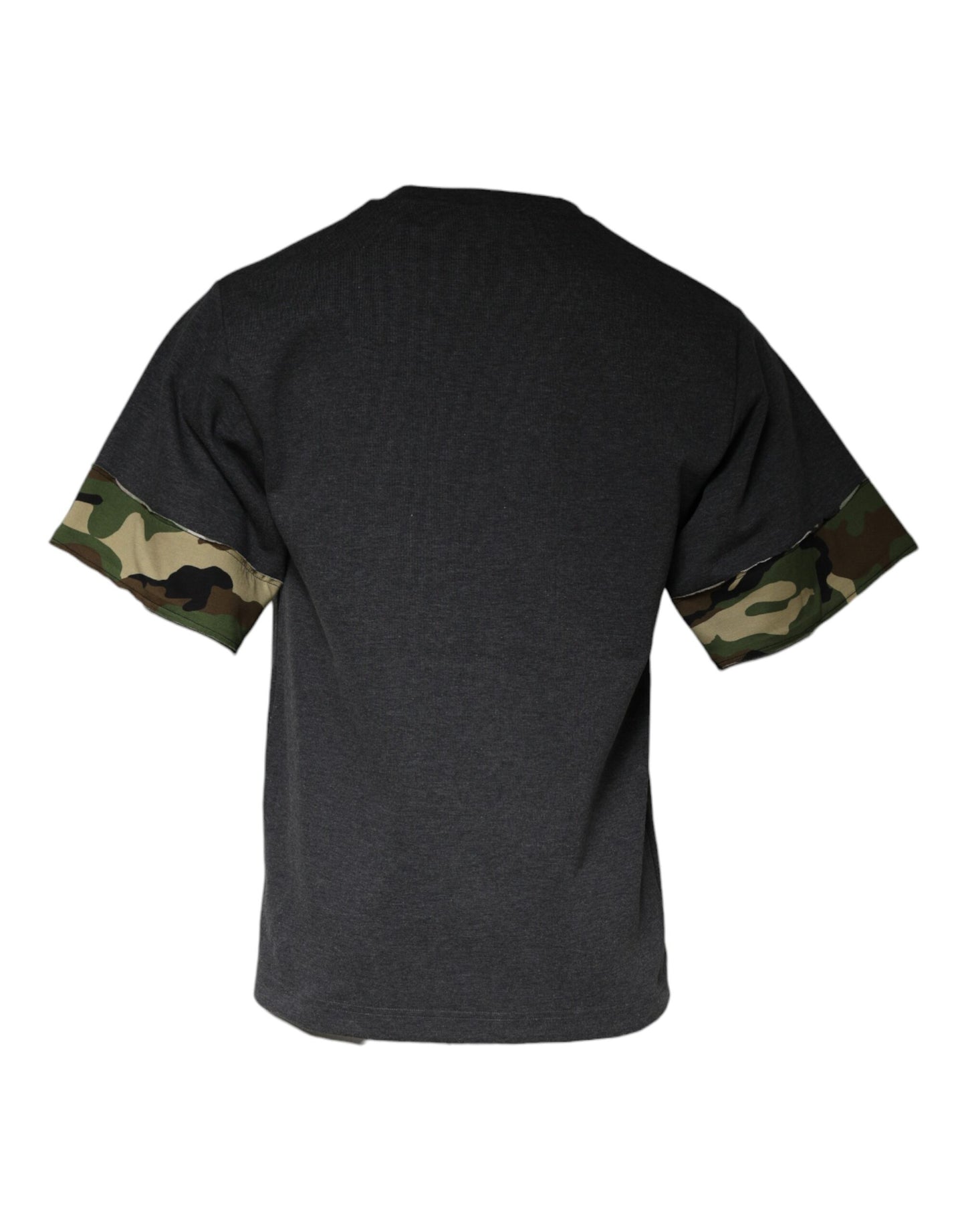 Dolce &amp; Gabbana Camiseta con cuello redondo de camuflaje gris oscuro