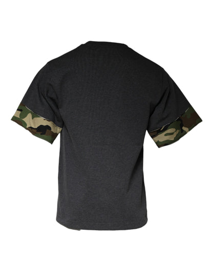 Dolce &amp; Gabbana Camiseta con cuello redondo de camuflaje gris oscuro