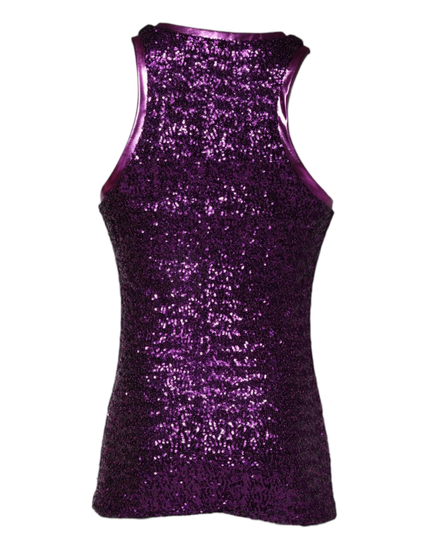Dolce &amp; Gabbana Camiseta sin mangas con cuello redondo y lentejuelas moradas