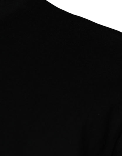 Dolce &amp; Gabbana Camiseta negra con cuello redondo y algodón con estampado Amore