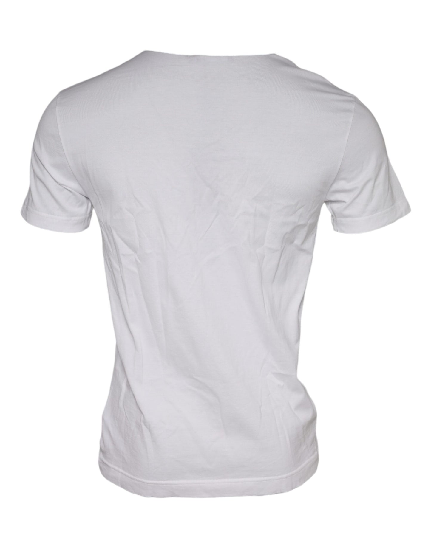 Dolce &amp; Gabbana Camiseta blanca con cuello redondo y estampado gráfico de algodón