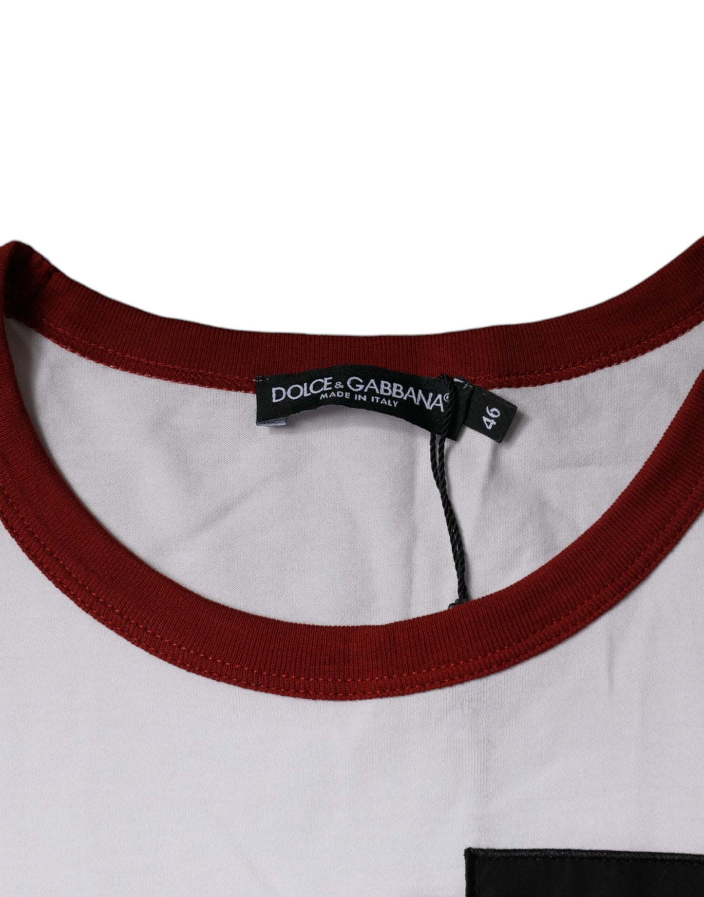 Dolce &amp; Gabbana Camiseta blanca con cuello redondo y estampado gráfico de algodón