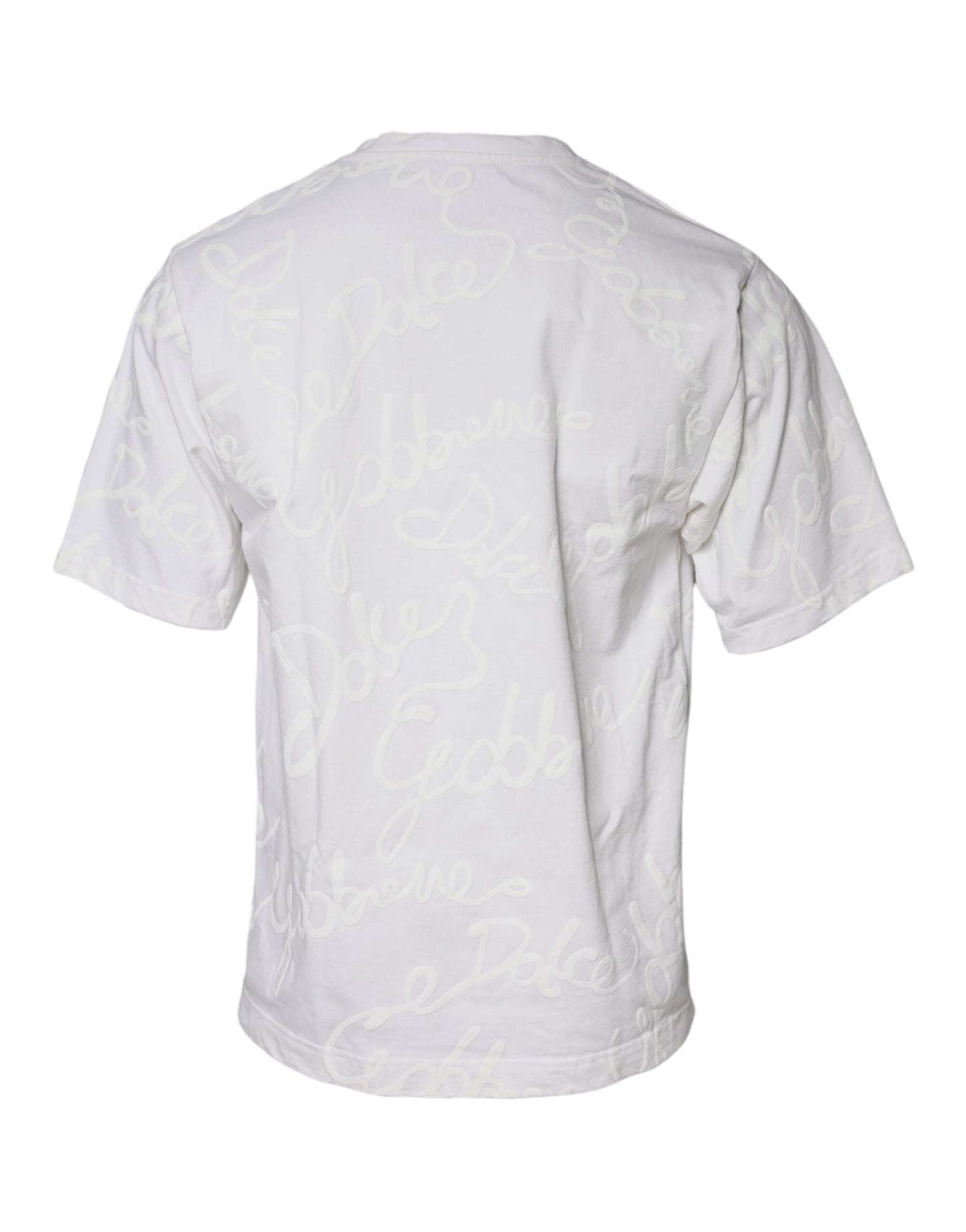 Dolce &amp; Gabbana Camiseta blanca con cuello redondo y estampado de logo