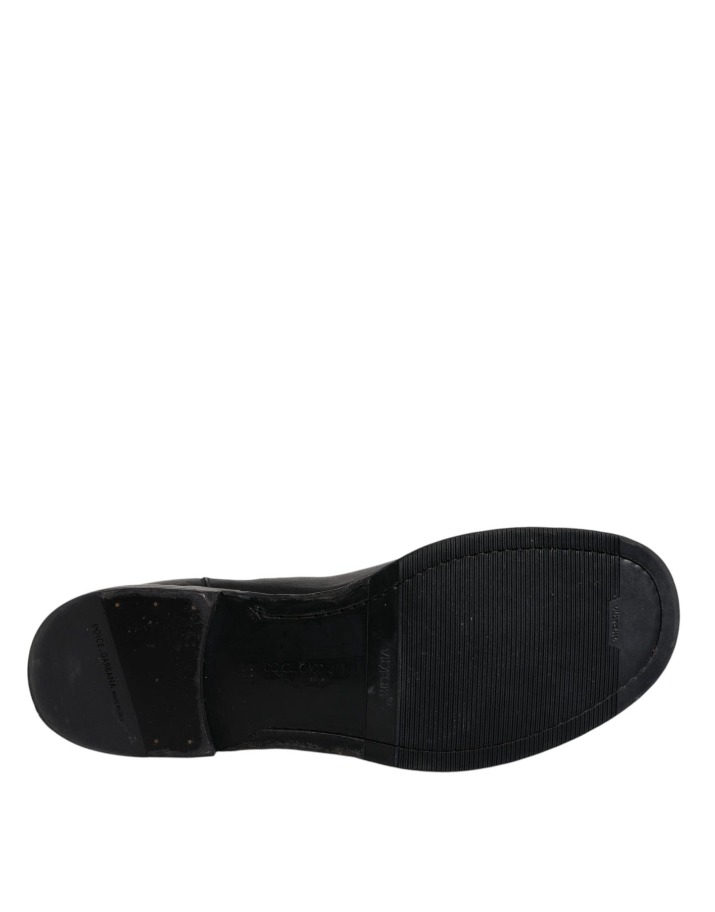 Dolce &amp; Gabbana Botas a media pantorrilla de cuero de caballo negro Zapatos