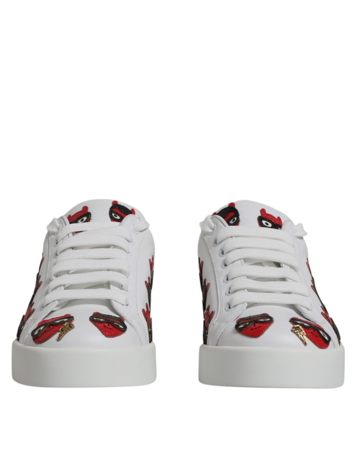 Dolce &amp; Gabbana Zapatillas Portofino Con Cara Del Diablo Blancas Zapatos