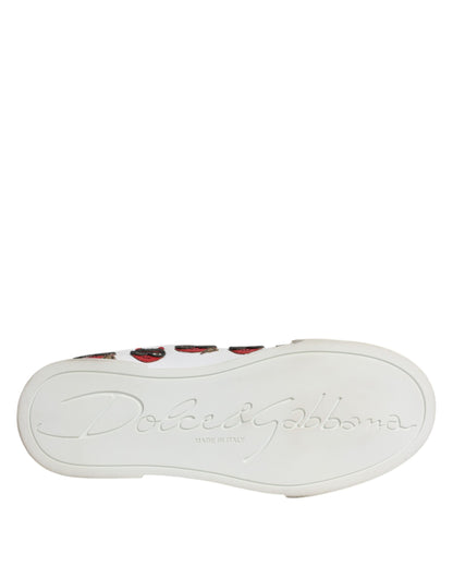Dolce &amp; Gabbana Zapatillas Portofino Con Cara Del Diablo Blancas Zapatos