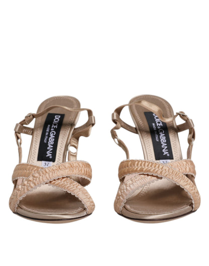 Dolce &amp; Gabbana Sandalias de tacón con tira trasera Keira beige Zapatos